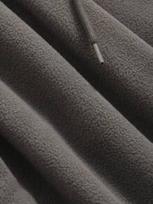 DAZY Men Drop Shoulder Drawstring Fleece Hoodie,Fall Clothes - Green - View 2