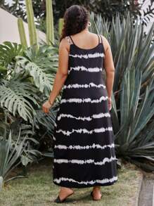 SHEIN LUNE Váy thường ngày dây mảnh nhuộm loang cỡ lớn cho nữ - Nhiều màu - Xem 2