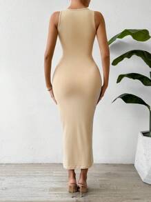 Chiquease 3pcs Pleated Detail Sleeveless Dress Maxi Women Outfit - Multicolor - View 2