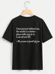 INAWLY Women's Slogan Printed Short Sleeve T-Shirt Be Kind Dear Person Behind Me, The World Is A Better Place With You In It Lots Of Love, The Person In Front Of You Graphic Tees Women Tops