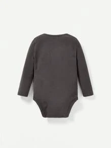 Cozy Pixies Bộ đồ liền thân dài tay dệt kim mềm mại màu trơn 3 món cho bé gái, giản dị và đa năng - Bụi hồng - Xem 2