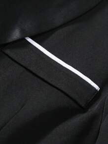 Manfinity Mode Men's Plus Size Shawl Collar Long Sleeve Suit Jacket And Pants Set - Black - View 4