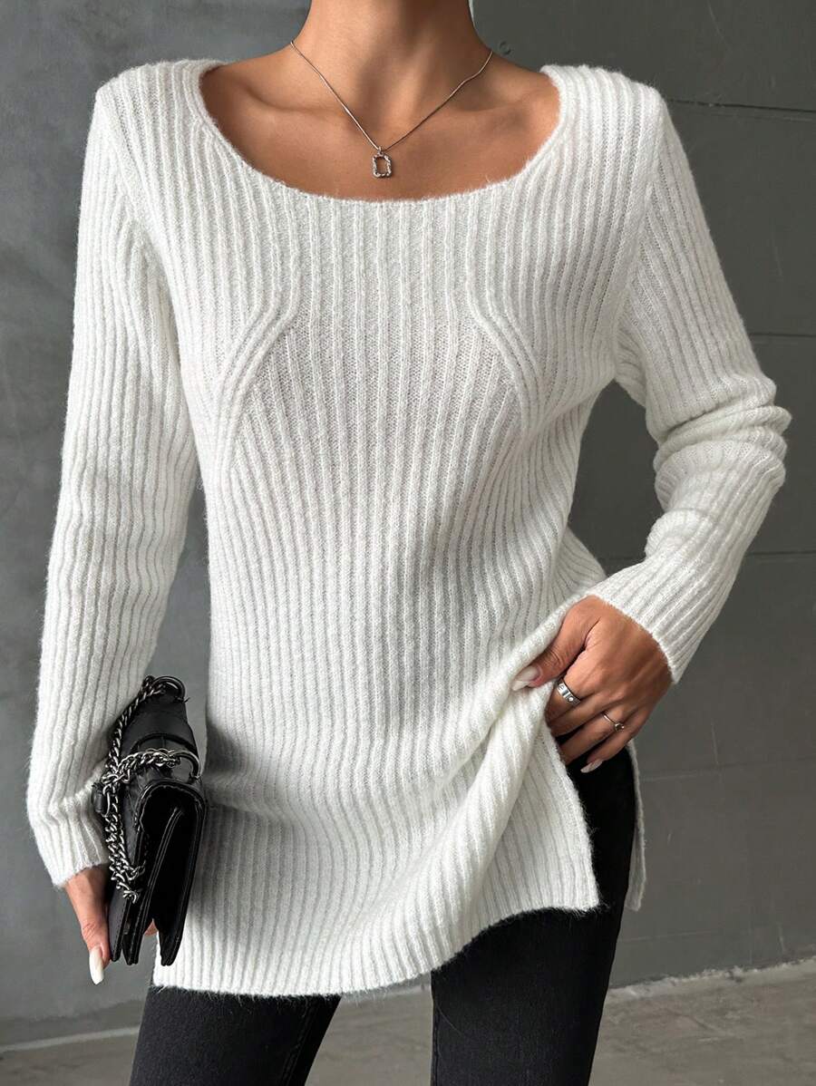 SHEIN Women'S Oversized Turtleneck Ribbed Pullover Sweater