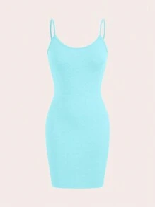 Olithes 女士極簡單色細肩帶連身裙