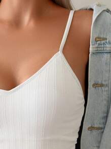 SHEIN Swim Summer Beach Ladies' Solid Color Hollow Out Back One-Piece Swimsuit - White - View 4