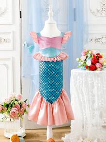 SHEIN Conjunto de disfraz de sirena para niña pequeña - Multicolor - Ver 1