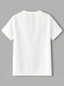 Manfinity Unisex 3pcs Pack Men Knitted Short Sleeve T-Shirt With Embossed Round Neckline, For Going Out, For Friends, Couple Things