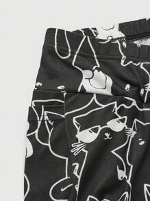 ROMWE Kawaii Của phụ nữ Thon gọn Mèo In Xà cạp - màu đen - Xem 4