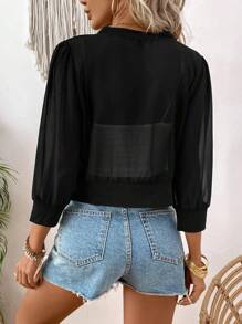 SHEIN LUNE Women's Perspective Cropped Jacket