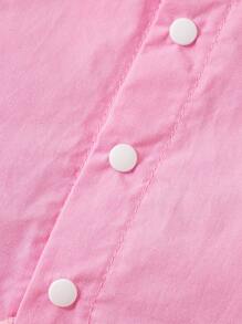 女婴优雅、可爱、时尚的毛绒下摆上衣和短裤套装 - 彩色 - 查看 7