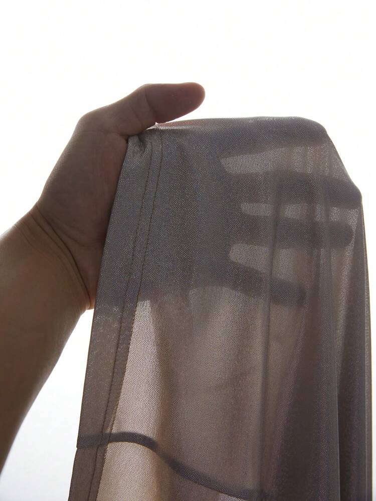 Slit Hem Ruffle Trim Patchwork Dress