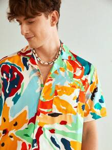 Manfinity VCAY 男士印花休閒兩件套裝 - 彩色 - 查看 4