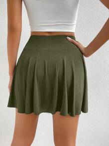 Chiquease Wide Waistband Pocket Side 2-In-1 Skort
