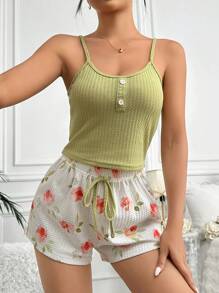 女士花紋睡衣套裝 - 彩色 - 查看 3