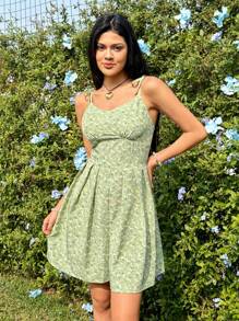 Soleia Floral Print Spaghetti Strap Romper