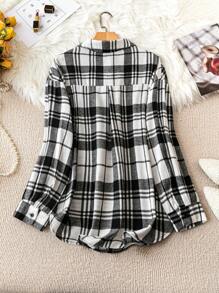 SHEIN LUNE 大尺寸格紋襯衫