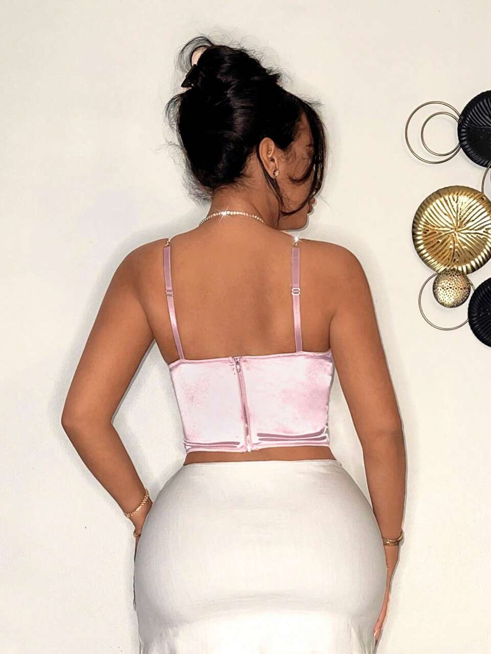 Sequined Asymmetrical Hem Camisole Top