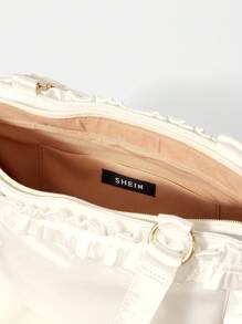 SHEIN MOD Của phụ nữ Đúng mốt Toàn trận Túi tote - Màu be - Xem 6