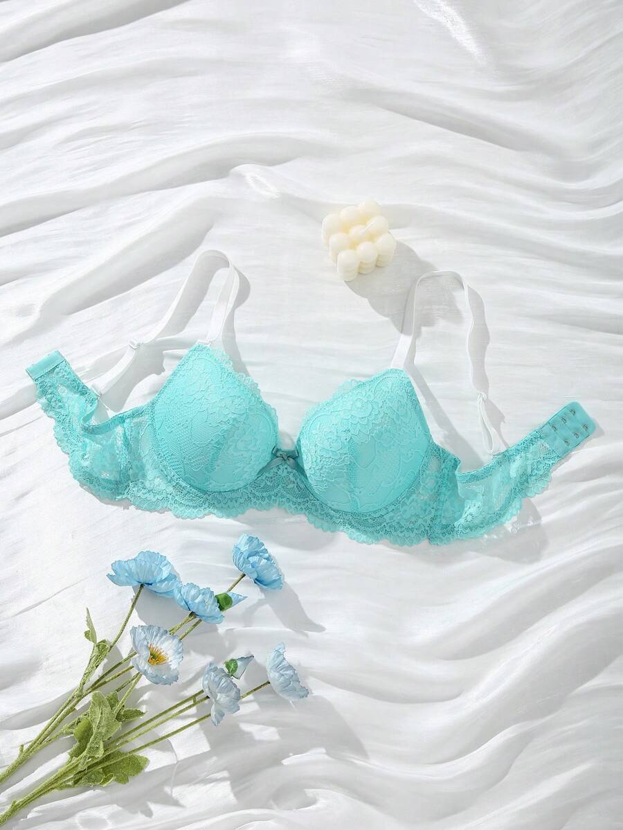 Women's Lace Underwire Bra - Baby Blue - View 1
