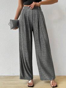 Chiquease 女士褶皺寬腳褲 - 銀色 - 查看 3