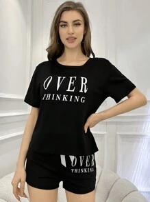 女士睡衣套装 - 黑色 - 查看 5