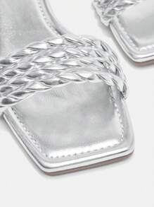 SHEIN Zapatillas Plateadas Planas De Moda Para Mujeres - Plateado - Ver 5