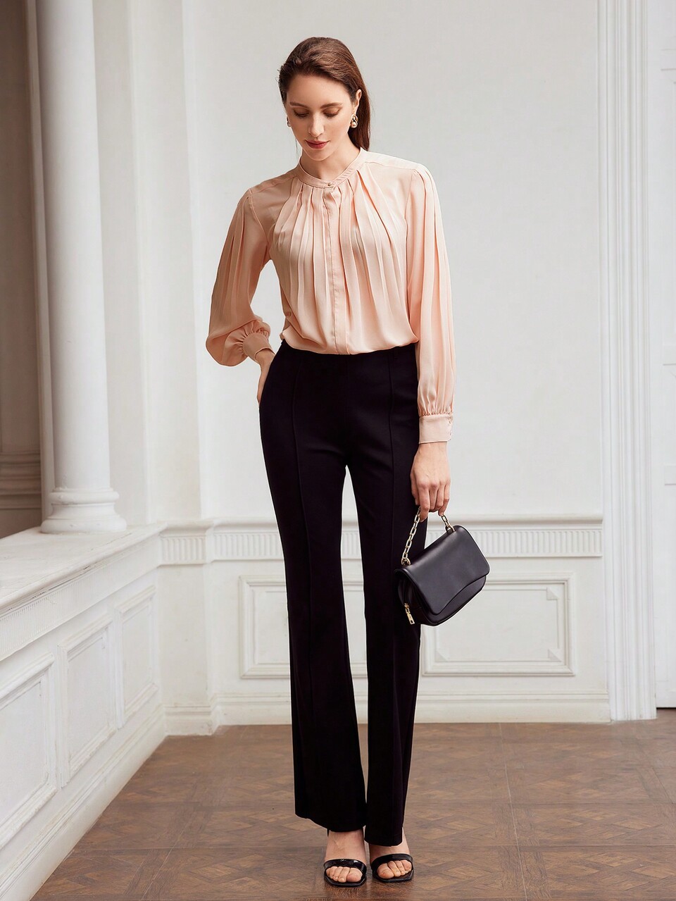WOVEN RELAXED FIT PRESS CREASE BLOUSE