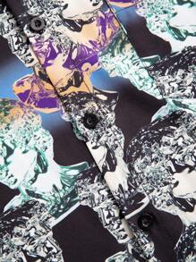 Manfinity RSRT Men's Short Sleeve Shirt With Full Printed Characters