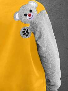 Manfinity Hypemode Men's Round Neck Long Sleeve Sweatshirt With Bear Embroidery - Yellow - View 3