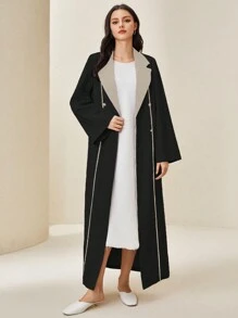 Al Najma Women's Colorblock Lapel Double Breasted Coat