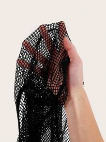 SHEIN EZwear 大码透明网眼上衣 - 黑色 - 黑色 - 查看 5