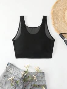 Swim Vcay 女士网眼覆盖比基尼上衣 - 黑色 - 查看 6