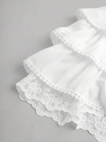 SHEIN Girlism Tween Girls' Vacation & Leisure Spring/Summer Woven Tiered Ruffle Skirt