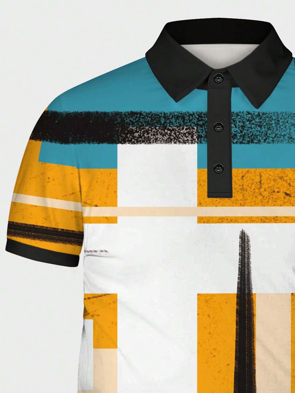 Men's Plus Size Colorblock Polo Shirt