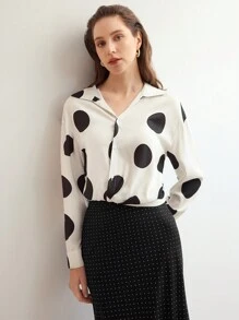 MOTF PREMIUM WOVEN LIGHTWEIGHT POLKA DOT PRINTED BLOUSE - Multicolor - View 7