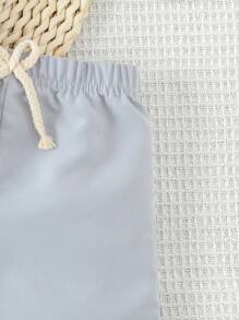 Baby Boy Casual Stripe Short Sleeve Bodysuit And Shorts Outfit - Royal Blue - View 6