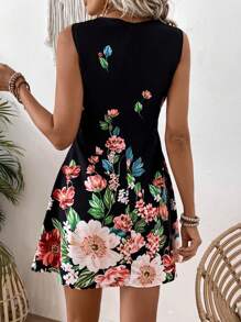 SHEIN LUNE Của phụ nữ Không tay In hoa Đầm - Nhiều màu - Xem 2