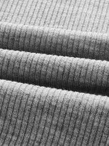 SHEIN ICON 3 件装夏季三色拼布不对称下摆紧身短袖 T 恤带罗纹边缘（3 件装） - 彩色 - 查看 8