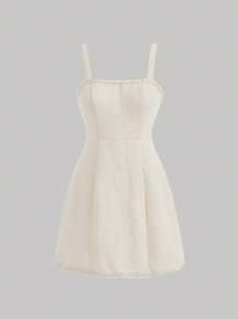 SHEIN MOD Plus Size Apricot Slim Fit Short Cami Dress - Apricot - View 1