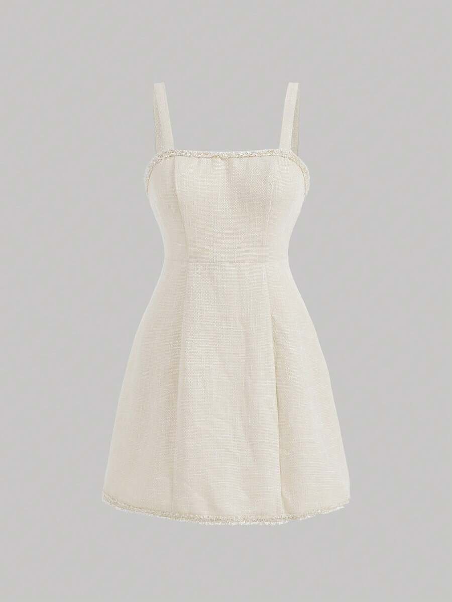 SHEIN MOD Plus Size Apricot Slim Fit Short Cami Dress - Apricot - View 1