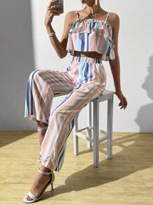 Breezaya Striped Casual Two-Piece Set - Multicolor - View 4