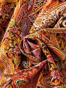 SHEIN LUNE Plus-Size Paisley Printed Skirt Maxi Women Outfit