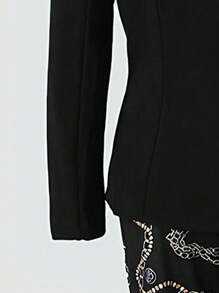 EMERY ROSE 大碼女士單鈕西裝外套 - 黑色 - 查看 3