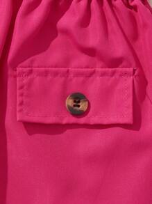 SHEIN 年輕女孩套裝，夏天時尚無袖POLO衫搭配彈性迷你裙 - 彩色 - 查看 5