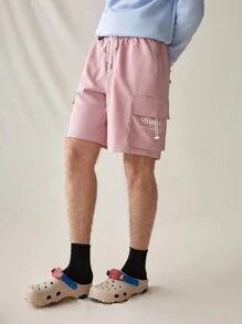 Manfinity RebelGame 男士粉色編織休閒貨物短褲 - 彩色 - 查看 5