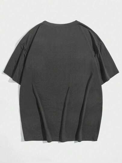 Goth T-shirt à col rond à imprimé floral pour hommes, style école, années 2000