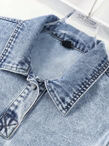 Tween Boy's Distressed Denim Jacket - Medium Wash - View 4