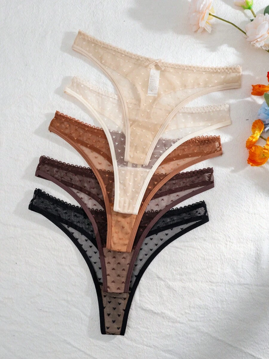 PetitDoll 5 Cái/gói Quần Lót Đùi Lưới Nữ Gợi Cảm - Nhiều màu - Xem 1