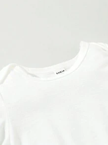 SHEIN Body de manga larga con unicolor y hombros superpuestos para bebé niño - Multicolor - View 7