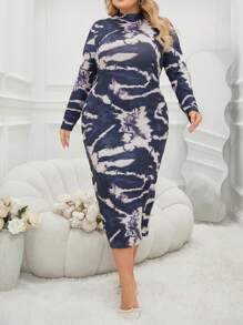 Modelyn Bodycon-kleid Plus Größe Tie-dye